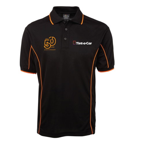 7PIP Men's 50 Year Cooldry Polo - Black / Orange