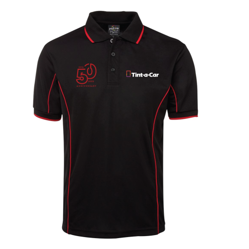 7PIP Men's 50 Year Cooldry Polo - Black / Red