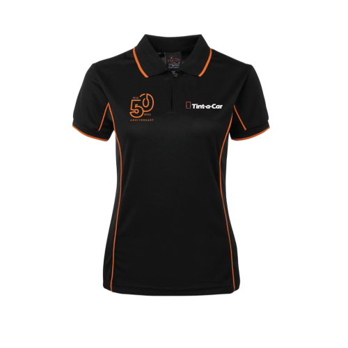 7LPI Ladies 50 Year Polo - Black / Orange
