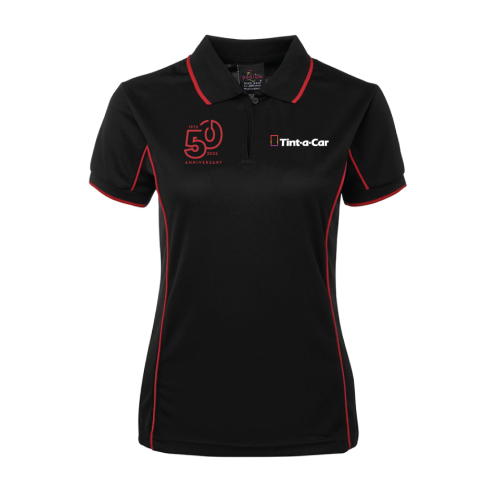 7LPI Ladies 50 Year Polo - Black / Red